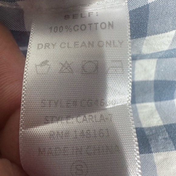 Buddy Love Blue Checkered Ruffle Blouse.100%Cotton.size. S - Picture 12 of 12